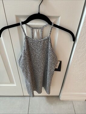 GAP Gray Heathered Racerback Tank - Women